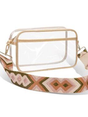 Waterproof Clear PVC Crossbody Bag Stadium Approved Boho Strap Tassel